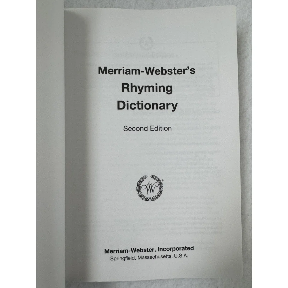 Merriam-Webster's Rhyming Dictionary, Second Edition, Trade Paperback